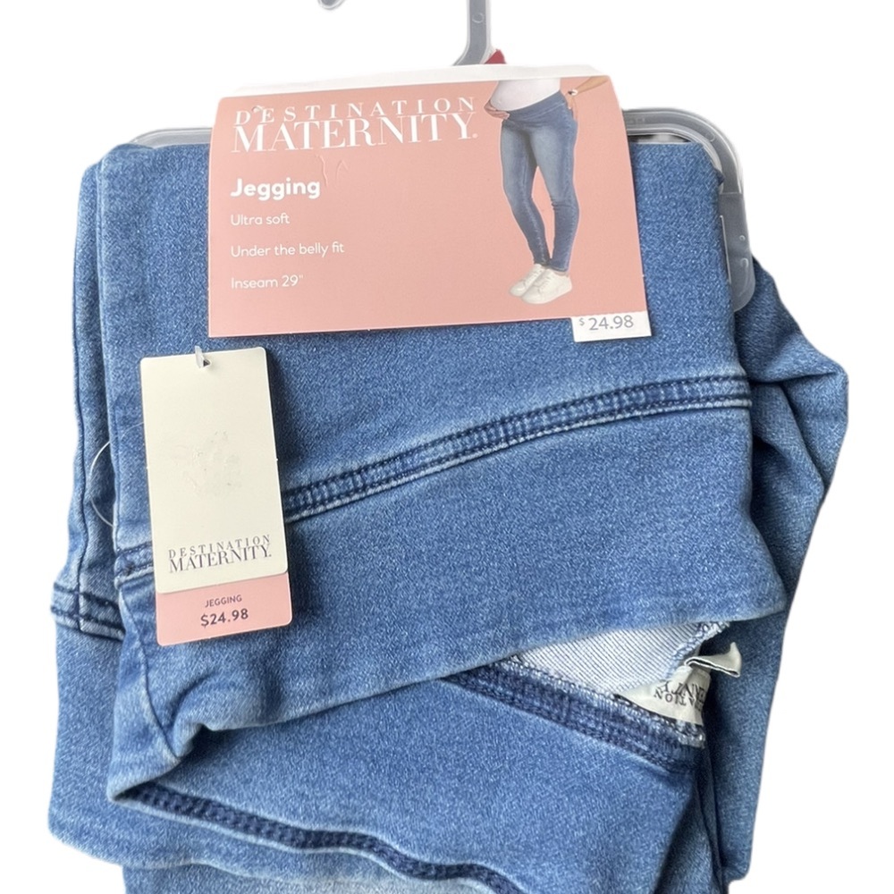 Destination Maternity Blue Stretch Jeggings